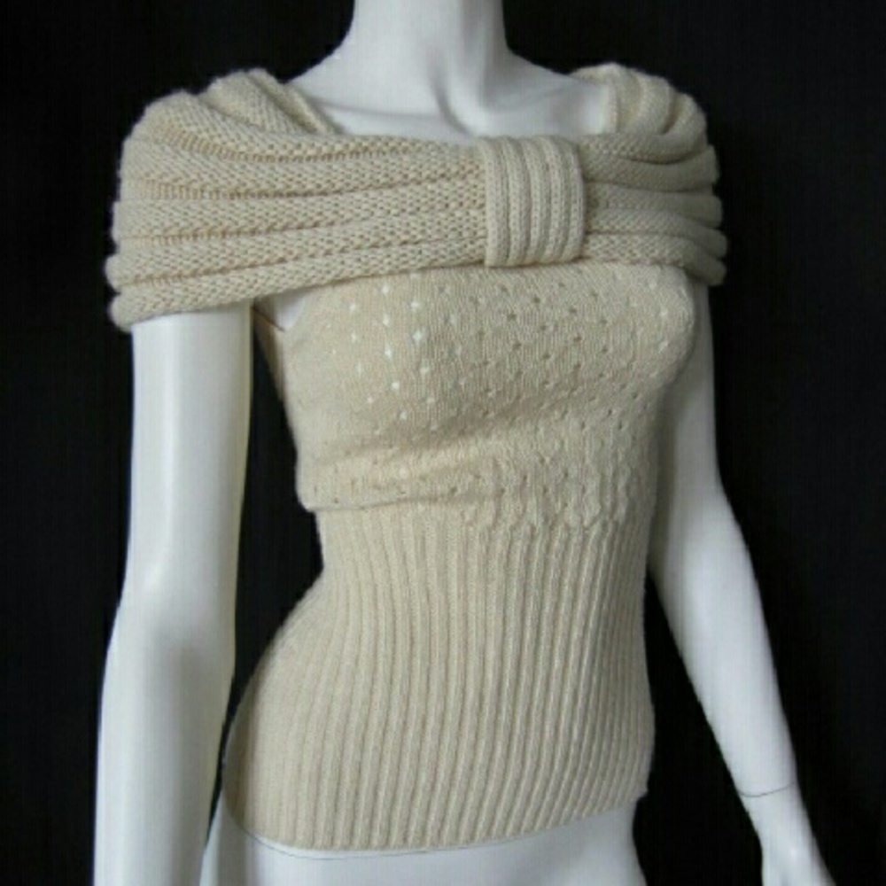 Catherine Malandrino Cream Knit Tank Top